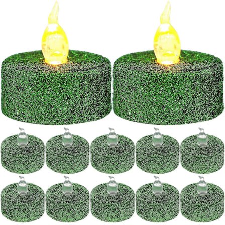 Glitter Led -kynttilät Liekittömät kynttilät Pitkä valaistusaika Keltainen vilkkuva Yhteensopiva baarien ja kahviloiden kanssa 12 kpl