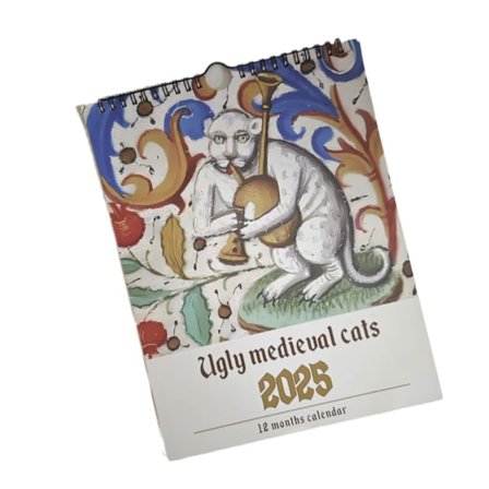 Keskiaikainen Kissa Kalenteri 2025 Hauska Keskiaikainen Kissa Seinäkalenteri 2025 Ruma Keskiaikainen Kissa Kalenteri 12