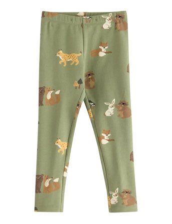 Lindex Leggings With Brushed Inside - Green - 128