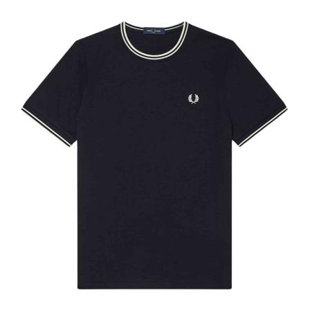 Fred Perry, Twin Tipped T-Shirt Zwart, Heren, Maat:3XL,Katoen