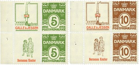 Danmark - Reklamevedhæng AFA 43-46 - 4-blok - Postfrisk