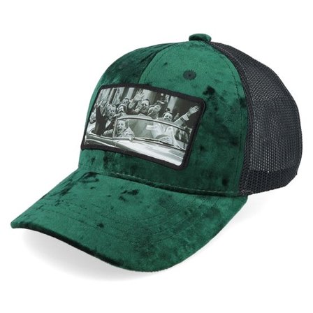 Calza Pennello - Grön trucker Keps - Kids Cabriolet Party Velvet Green/Black Trucker @ Hatstore
