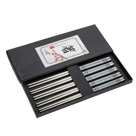 Premium metal spisepinde, rustfri stål spisepinde med elegant graveret mønster og glat spejlfinish, tåler opvaskemaskine, lette at rengøre redskaber