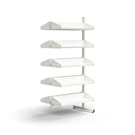 Skohylla, påbyggnadssektion, golvstående, 10 skohyllor, 1800x900x600 mm, vit