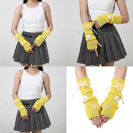 Tyylikkäät pitkät resorihihansuut käsineet käsivarsien lämmittimet ylisuojus tekstiviestittelyyn käsienlämmitin 2000-luvun trendi monivärinen