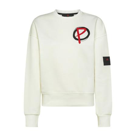 Peuterey Round neck with logo print and Gots certified yarns Hvid, Dame Sweatshirts
