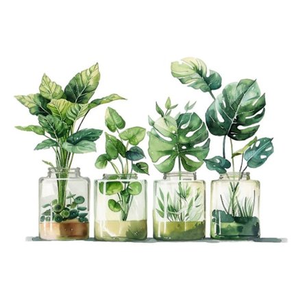 Grøn Plante Vinduesmærkat PVC Glasfilm Genanvendelige Resterfri Mærkater Hydroponisk Pottet Design Forårsindretning