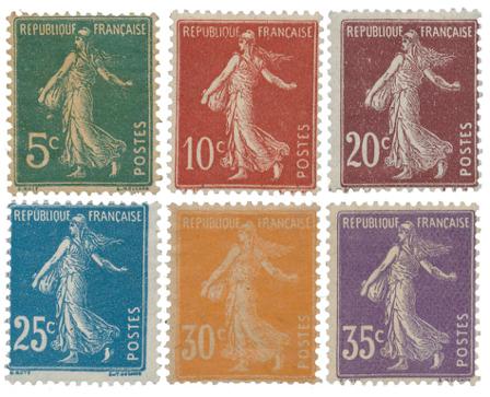 Frankrig 1907 - YT 137-42 - Ubrugt