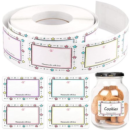 Selvklebende syltetøyglassetiketter Etiketter 5x3cm Beholdningsetiketter AA A 500