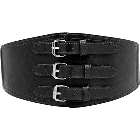 Vintage-vyö (Musta) leveä elastinen kolmen napin säädettävä ja venyvä