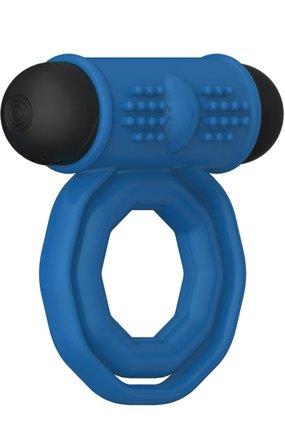 Double Rings Rechargeable Cock Ring Penisring med vibrator - Blushme.se