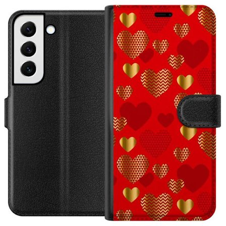 Yhteensopiva Lompakkokotelo Samsung Samsung Galaxy S22+ 5G GoldenHearts