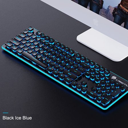 Taustavalaistu näppäimistö 104 näppäintä Langallinen USB-pelinäppäimistö Kalvo Hiljainen