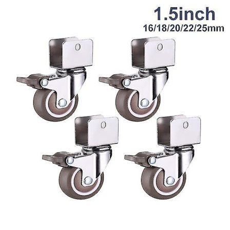 1.5 Møbel Krybbe Hjul Kabinet Klemme Med Bremsehjul Blød Gummi