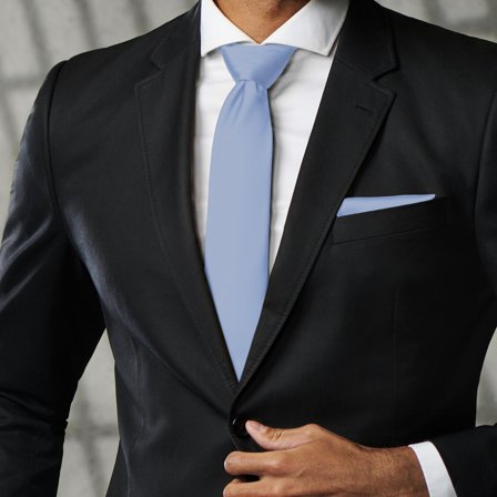 Modrá (baby blue) kravata 8 cm Basic pro muže - Jednobarevné kravaty