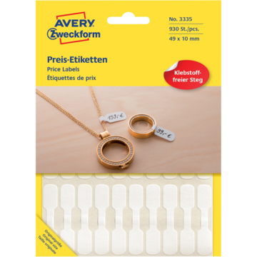 Avery Ringetikett hvit 49x10 m