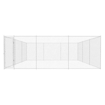 Vidaxl Hundgård För Utomhusbruk Galvaniserat Stål 570x570x185 Cm Silver
