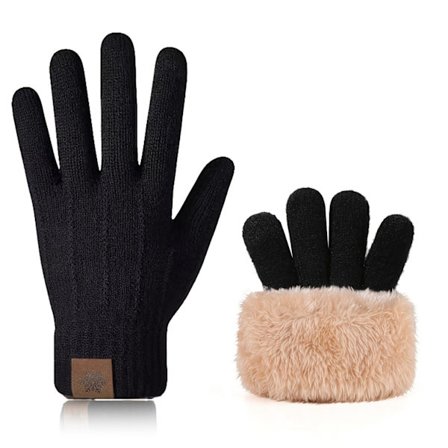 Termiske handsker til mænd og kvinder, touchscreen-kompatible vintercykelhandsker - vindtætte, kuldebestandige handsker med & Filli [DB]