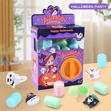 Halloween Dekorationer, Gashapon Maskin Leksak, överraskning Mini Blind Box, Jul. Intressant Gashapon Maskin, 6 st Gashapon slumpmässigt matchade