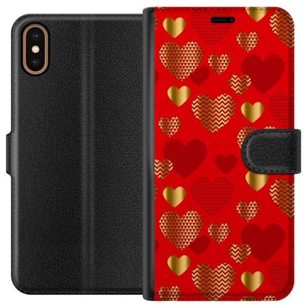 Yhteensopiva Lompakkokotelo Apple Apple iPhone XS GoldenHearts