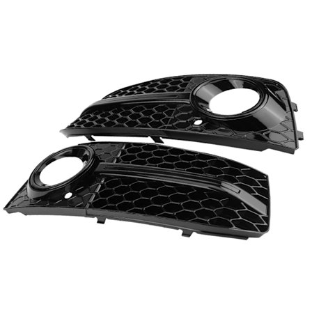 2 stk. RS4-stil blanke svarte frontfanger tåkelysgitter for Audi A4 B8 2009-2012