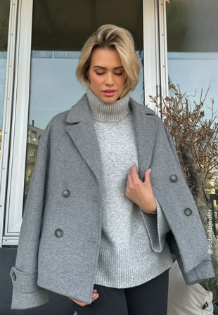 BUBBLEROOM-Short Wool Blend Jacket-XL