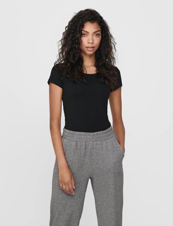 ONLY Onllive Love S/S Oneck Top Noos Jrs - Black - S