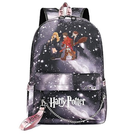 Harry Potter Ryggsäck för tonåringar - Unisex skolreseväska med tecknad design, stor kapacitet - Fashionabla studenters casual Mochilas hög kvalitet