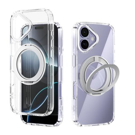 Bakskal med MagSafe och mobilring till iPhone 17 - Klar/Vit