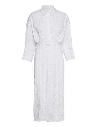 Elicia - Stretch Texture Knelang Kjole Hvit Day Birger Et Mikkelsen