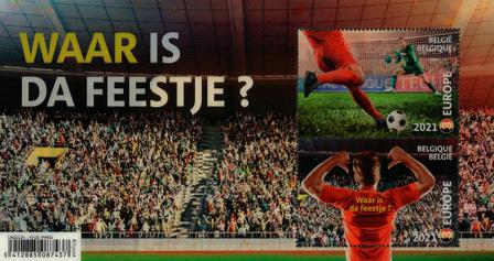 Belgien - Europamesterskabet i fodbold - Postfrisk miniark