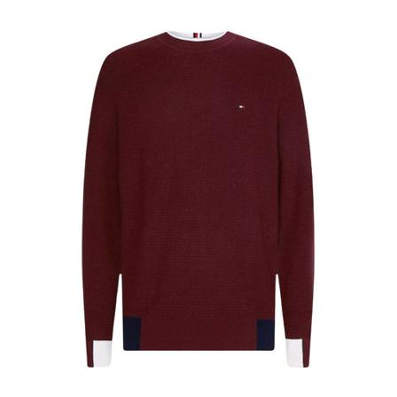 Tommy Hilfiger, Round-neck Knitwear Rood, Heren, Maat:S