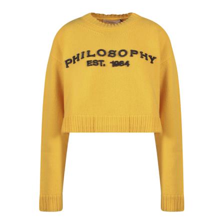 Philosophy di Lorenzo Serafini Strik 09035702 Gul, Dame Striktrøjer, Størrelse: XS
