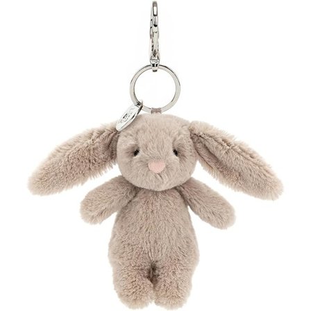 Jellycat Bashful Beige Bunny Laukku Koru, 3,5 tuumaa - Kani & Pupujussi Pehmo Avaimenperä - Loistava Lahjaidea
