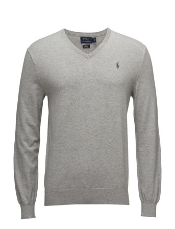 Polo Ralph Lauren Slim Fit Cotton V-Neck Sweater - Grey - M