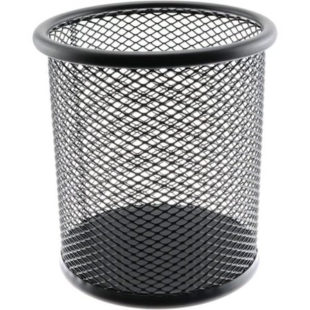 Metal Mesh Pen Holder, Pen Stand til skrivebord, Kontororganisator til penne, Sort, 1-pakke (RUND) -DQ