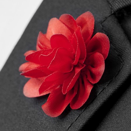 Květina do klopy Glam Red pro muže - Květinové jehlice do klopy