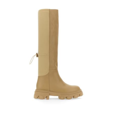 Gia Borghini, Leather Boot Pins 12 Beżowy, Kobieta, Rozmiar: 39 EU