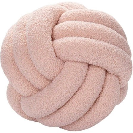 Knuten Boll Prydnadskudde Ultra Mjukt Sällskap Dekorativ Handvävd Knuten Boll Lamm Sammet Soffkudde, Knutkudde, Soffkudde Ljusrosa