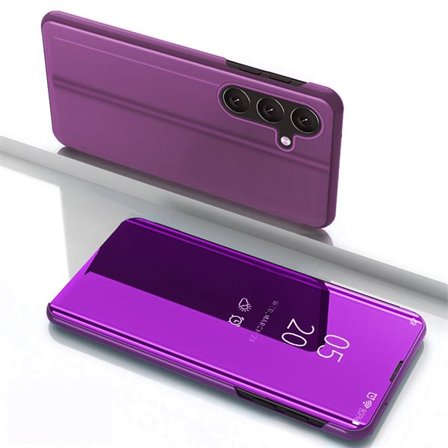 Clear View-etui til Samsung Galaxy S25 Cover med flip - Pink