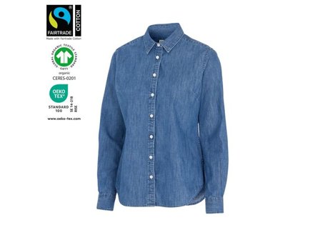 Cottover Skjorta Denim dam GOTS 36 - Lyreco - Arbetskläder > Arbetsskjortor > Serviceskjortor