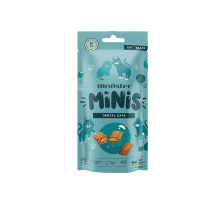 Monster Pet Food - Minis godbiter Tannpleie 60 g - Katt - Kattegodteri & kattegress - Belønningsgodbiter katt - ZOO.no