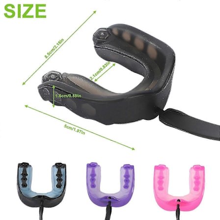 Sport Gel Mundbeskytter Bideskinne Børn Junior Boksning Rugby Tandbeskyttelse Med Snøre