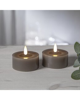 2-pk batteridrevne telys LED Flamme flow 7 x 5,5 cm Muldvarp