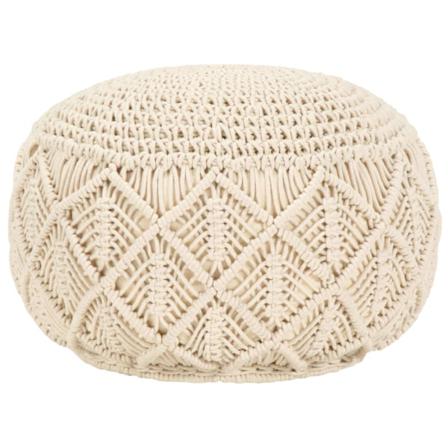 Handgjord Sittpuff Makramé 45x30 Cm Bomull
