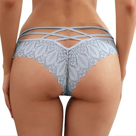 Brasilianska Trosor Dam Spets Underkläder Öppen Erotisk Sömlös Trosa Bikini Hipster Underkläder Stora Storlekar Sexig G-string Tanga M A-blå