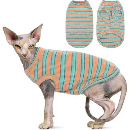 1 kpl kissan vaatteita, raidallisia kissanpentujen T-paitoja hihattomia, neulepuseroita kissoille, lemmikkieläinten kesävaatteita pienille koirille