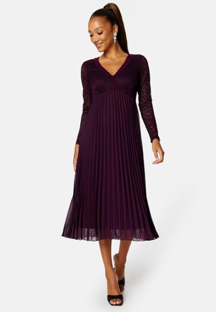 Happy Holly Henley Dress Plum Klær