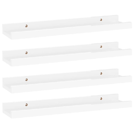 Vidaxl Vägghyllor 4 St Vit Högglans 40x9x3 Cm Vit