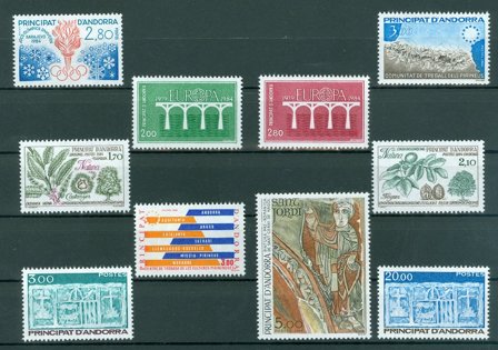 Fransk Andorra - Årgang 1984 - Postfrisk - YT 327-336